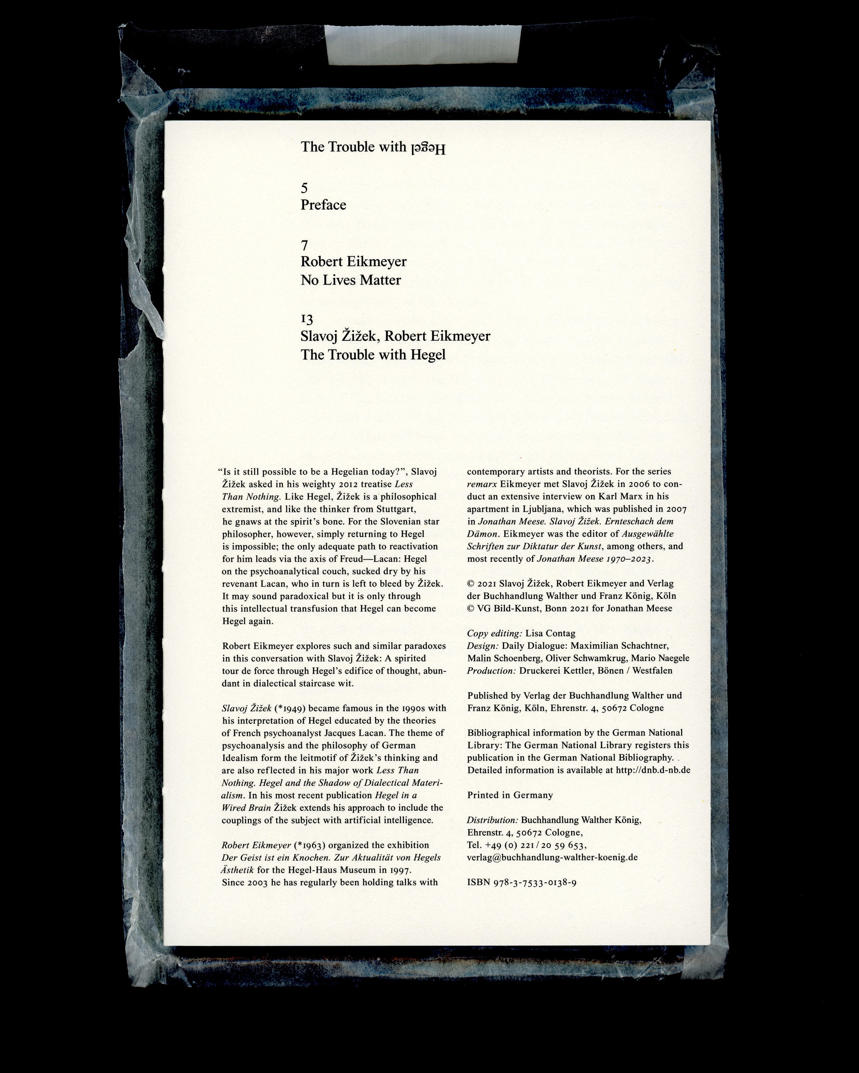 Daily Dialogue, Work: Slavoj Žižek, Robert Eikmeyer ‘The trouble with Hegel’ (Thumbnail)